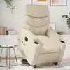 Image de vidaXL Fauteuil inclinable de massage électrique crème similicuir