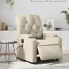 Image de vidaXL Fauteuil de massage inclinable électrique crème similicuir