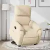 Image de vidaXL Fauteuil inclinable crème tissu microfibre