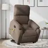 Image de vidaXL Fauteuil inclinable de massage marron tissu microfibre