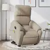 Image de vidaXL Fauteuil inclinable de massage taupe tissu microfibre
