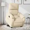 Image de vidaXL Fauteuil inclinable électrique crème tissu microfibre