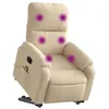 Image de vidaXL Fauteuil Inclinable de Massage Électrique, Chaise de Relaxation avec Dossier et Repose-Pied Réglables, Siège de Salon Salle de Séjour, Crème