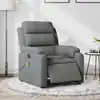 Image de vidaXL Fauteuil inclinable de massage électrique gris foncé tissu