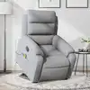 Image de vidaXL Fauteuil inclinable de massage électrique Gris clair Tissu