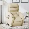 Image de vidaXL Fauteuil inclinable de massage électrique Crème Tissu