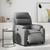 Image de vidaXL Fauteuil de massage inclinable électrique gris similicuir