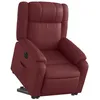 Image de Fauteuil inclinable électrique rouge bordeaux similicuir