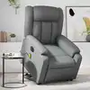 Image de vidaXL Fauteuil inclinable de massage électrique gris similicuir