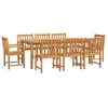 Image de vidaXL Ensemble à Manger de Jardin 9 pcs Bois d'acacia Solide, Ensemble à Manger, Ensemble à Manger d'extérieur, Ensemble de mobilier d'extérieur
