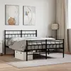 Image de vidaXL Cadre de lit métal sans matelas avec pied de lit noir 140x200cm