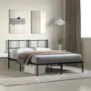 Image de vidaXL Cadre de lit métal sans matelas avec tête de lit noir 140x190cm