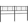 Image de vidaXL Tête de lit de Remplacement, Accessoire de Lit avec Pieds, Tête de Cadre de Lit, Meuble de Chambre à Coucher Maison Intérieur, Métal Noir 193 cm