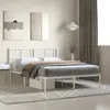 Image de vidaXL Cadre de lit métal sans matelas et tête de lit blanc 140x200 cm