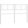 Image de vidaXL Tête de lit de remplacement, Accessoire de Lit avec Pieds, Tête de Cadre de Lit, Meuble de Chambre à Coucher Maison Intérieur, Métal Blanc 120 cm