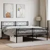 Image de vidaXL Cadre de lit métal sans matelas avec pied de lit noir 140x190cm