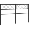 Image de vidaXL Tête de lit de Remplacement, Tête de Lit avec Pieds en Métal, Meuble de Chambre à Coucher, Accessoire de Lit Double, Tête de Cadre de Lit, Métal Noir 135 cm