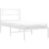 Image de vidaXL Cadre de lit métal sans Matelas et tête de lit Blanc 100x200 cm