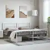 Image de vidaXL Cadre de lit métal sans matelas et pied de lit blanc 183x213 cm