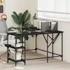 Image de vidaXL Bureau noir 139x139x75 cm bois d'ingénierie