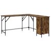 Image de vidaXL Bureau, Table d'Ordinateur avec Rangement, Bureau d'Ordinateur avec Pieds, Table d'Écriture Chambre, Industriel, Chêne Fumé Bois d'Ingénierie
