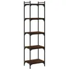 Image de vidaXL Bibliothèque à 5 Niveaux, Étagère à Livres avec Pieds Réglables, Meuble à Livres avec Rangement, Industriel, Chêne Marron Bois d'Ingénierie