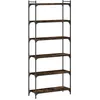 Image de vidaXL Bibliothèque à 6 Niveaux, Étagère à Livres avec Pieds Réglables, Meuble à Livres avec Rangement Salon, Industriel, Chêne Fumé Bois d'Ingénierie
