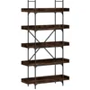 Image de vidaXL Bibliothèque à 5 Niveaux, Étagère à Livres avec Pieds, Meuble à Livres avec Rangement Salon, Industriel, Chêne Fumé Bois d'Ingénierie