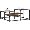 Image de vidaXL Table basse chêne fumé 87,5x87,5x40cm bois d'ingénierie