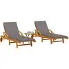 Image de vidaXL Chaises longues lot de 2 avec table bois massif d'acacia