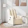 Image de vidaXL Fauteuil de massage inclinable Crème Tissu