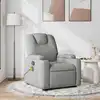Image de vidaXL Fauteuil de massage inclinable Gris clair Tissu