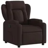 Image de vidaXL Fauteuil Inclinable, Chaise de Relaxation avec Porte-gobelets, Siège avec Dossier et Accoudoirs Salle de Séjour, Moderne, Marron Foncé Tissu