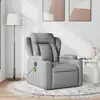 Image de vidaXL Fauteuil de massage inclinable Gris clair Tissu