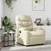 Image de vidaXL Fauteuil inclinable de massage Crème Similicuir