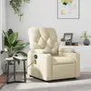 Image de vidaXL Fauteuil inclinable de massage Crème Similicuir