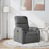 Image de vidaXL Fauteuil inclinable de massage gris foncé tissu microfibre