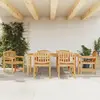 Image de vidaXL Ensemble à manger de jardin 7 pcs Bois de teck solide