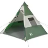 Image de vidaXL Tente de Camping 7 Personnes, Tente d'Ombrage avec Sac de Transport, Auvent Portable avec Parois Latérales pour Randonnée, Vert Imperméable