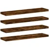 Image de vidaXL Étagères Murales 4 pcs, Tablettes Suspendues avec Rangement, Étagères à Livres Flottantes, Décorations de Salon, Chêne Fumé Bois d'Ingénierie