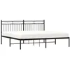 Image de vidaXL Cadre de Lit Métal avec Tête de Lit, Lit Double avec Sommier à Lattes, Lit Adulte avec Pied, Meuble de Chambre, Moderne, Noir 183x213 cm
