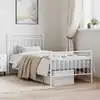 Image de vidaXL Cadre de lit métal sans matelas avec pied de lit blanc 90x190cm