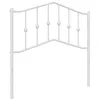 Image de vidaXL Tête de Lit, Accessoire de Lit avec Pieds, Tête de Cadre de Lit, Meuble de Chambre à Coucher Maison Intérieur, Métal Blanc 90 cm