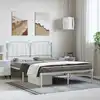 Image de vidaXL Cadre de lit métal sans matelas et tête de lit blanc 135x190 cm