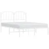 Image de vidaXL Cadre de lit métal sans Matelas et tête de lit Blanc 150x200 cm