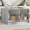 Image de vidaXL Table basse avec portes en verre sonoma gris 68x50x42 cm