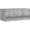 Image de vidaXL Table Basse avec Portes en Verre, Bout de Canapé avec Rangement, Table d'Appoint, Meuble de Salon Salle de Séjour Intérieur, Moderne, Sonoma Gris
