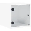 Image de vidaXL Table de Chevet avec Porte en Verre, Armoire Latérale avec Compartiment, Table de Nuit, Table d'Appoint, Meuble de Rangement Chambre à Coucher, Moderne, Blanc