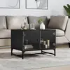 Image de vidaXL Table basse avec portes en verre noir 68,5x50x50 cm