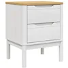 Image de Table de chevet FLORO blanc 45x39x57 cm bois de pin massif